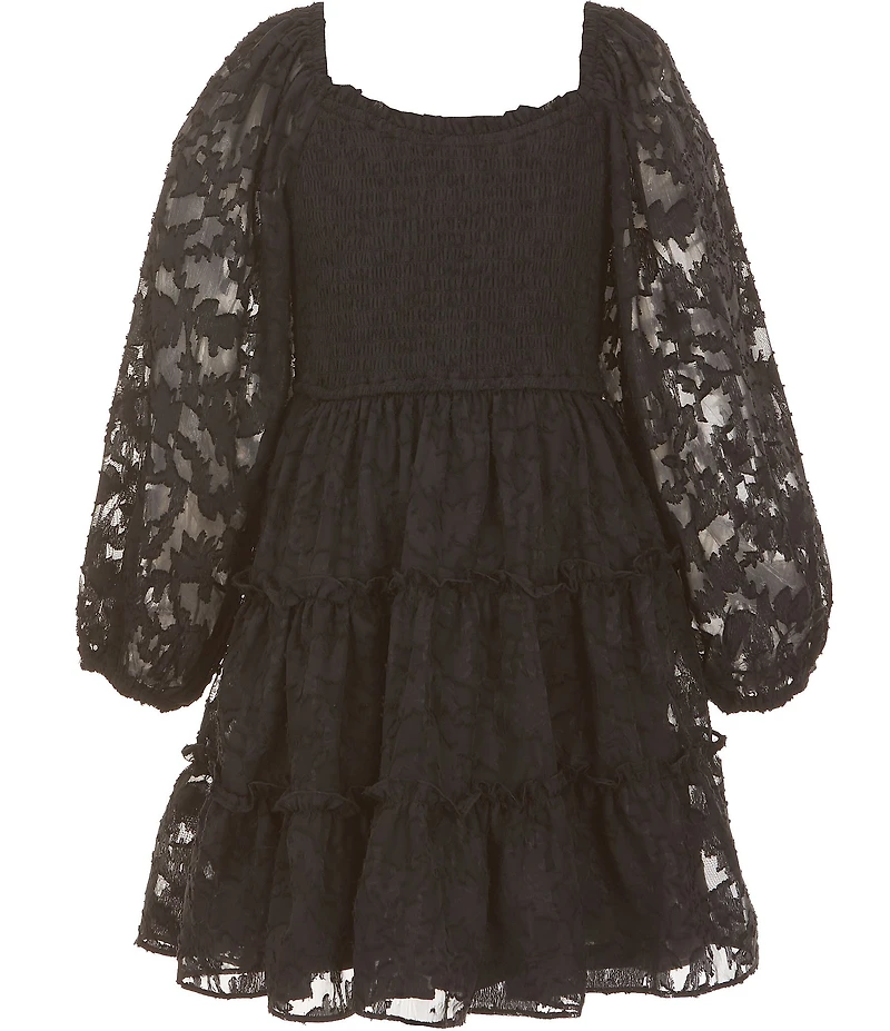Rare Editions Big Girls Floral Burnout Chiffon Dress