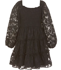 Rare Editions Big Girls Floral Burnout Chiffon Dress