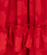 Rare Editions Big Girls Flutter-Sleeve Burnout-Chiffon Long Dress