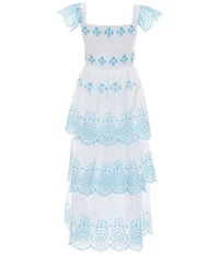 Rare Editions Big Girls Flutter-Sleeve Eyelet-Embroidered Border-Pattern Dress