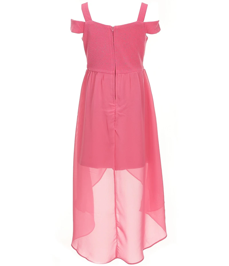 Rare Editions Big Girls Glitter-Knit/Chiffon Walk-Through-Skirted Ball Gown