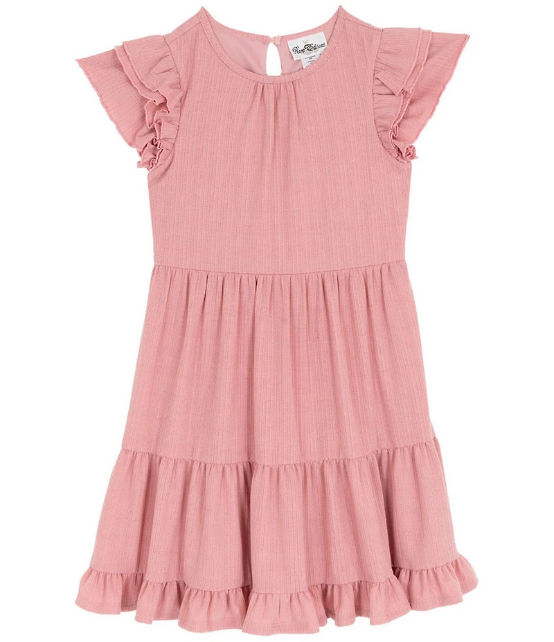 Rare Editions Big Girls Long-Sleeve Bow-Accented Chunky-Knit Cardigan & Sleeveless Textured-Knit Fit-And-Flare Dress Set
