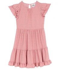 Rare Editions Big Girls Long-Sleeve Bow-Accented Chunky-Knit Cardigan & Sleeveless Textured-Knit Fit-And-Flare Dress Set