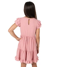Rare Editions Big Girls Long-Sleeve Bow-Accented Chunky-Knit Cardigan & Sleeveless Textured-Knit Fit-And-Flare Dress Set