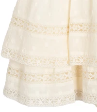 Rare Editions Big Girls Long-Sleeve Clip-Dotted Textured Woven Fit-And-Flare Dress
