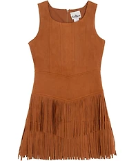 Rare Editions Big Girls Long-Sleeve Cowboy-Boot-Appliqued Sweater & Short-Sleeve Fringed-Hem Dress
