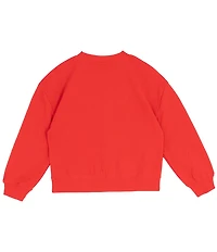 Rare Editions Big Girls Long Sleeve French Terry Pullover Santa Baby Sweatshirt