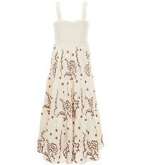 Rare Editions Big Girls Long Sleeve Fringe Jacket & Sleeveless Embroidered Tiered Maxi Dress Set