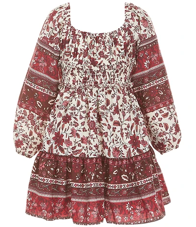 Rare Editions Big Girls Long Sleeve Mixed Media Dress