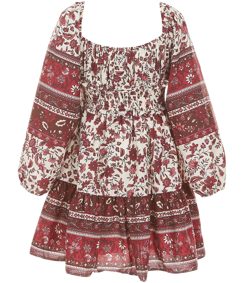 Rare Editions Big Girls Long Sleeve Mixed Media Dress