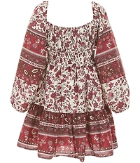 Rare Editions Big Girls Long Sleeve Mixed Media Dress