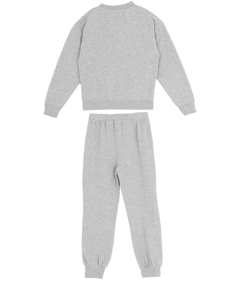 Rare Editions Big Girls Long-Sleeve Patch Artwork PolarFleece Sweatshirt & Matching Jogger Pants Set