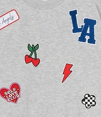 Rare Editions Big Girls Long-Sleeve Patch Artwork PolarFleece Sweatshirt & Matching Jogger Pants Set