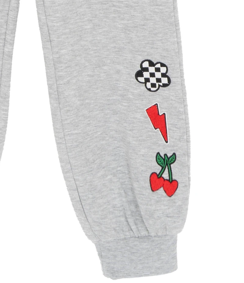 Rare Editions Big Girls Long-Sleeve Patch Artwork PolarFleece Sweatshirt & Matching Jogger Pants Set