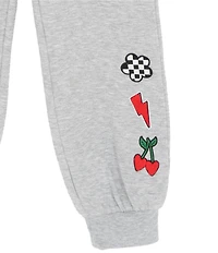 Rare Editions Big Girls Long-Sleeve Patch Artwork PolarFleece Sweatshirt & Matching Jogger Pants Set