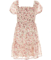 Rare Editions Big Girls Long Sleeve Solid Jacket & Long Sleeve Printed Lurex Chiffon Dress Set