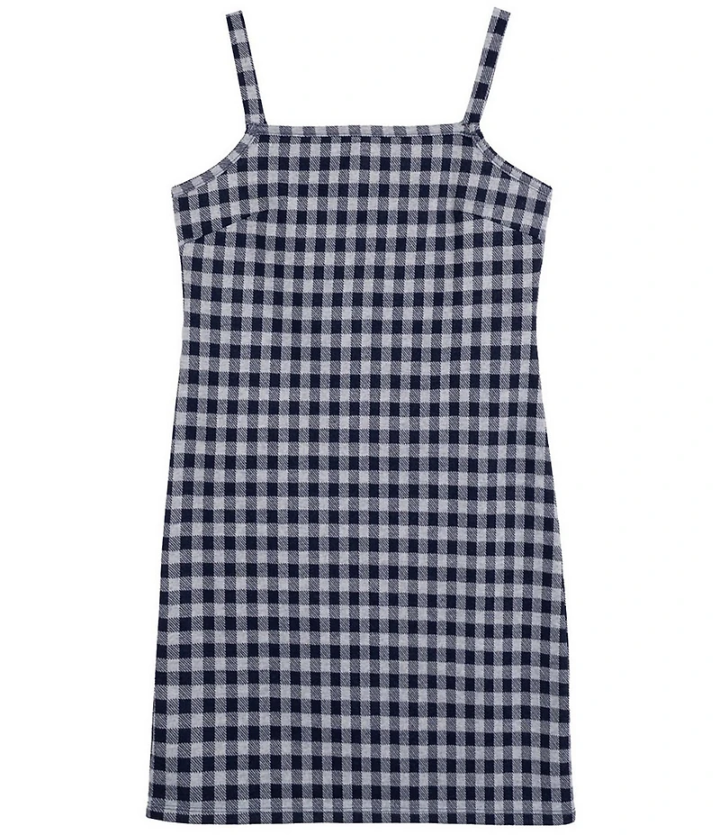 Rare Editions Big Girls Long-Sleeve Varsity-Inspired Cardigan & Sleeveless Plaid A-Line Dress Set