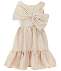 Rare Editions Big Girls Satin Bow Bodice Tiered Skirt Dress