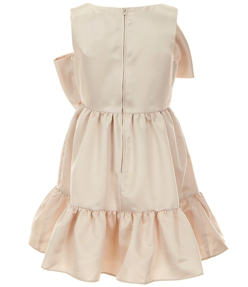 Rare Editions Big Girls Satin Bow Bodice Tiered Skirt Dress