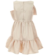 Rare Editions Big Girls Satin Bow Bodice Tiered Skirt Dress