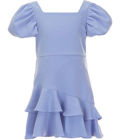 Rare Editions Big Girls Short Puff Short Sleeve Ruffle Hem Skater Dress