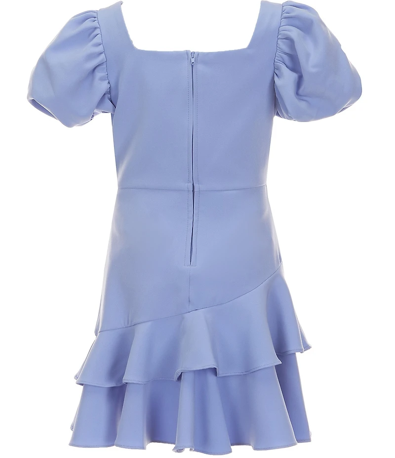 Rare Editions Big Girls Short Puff Short Sleeve Ruffle Hem Skater Dress