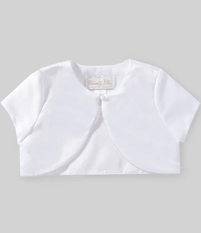 Chantilly Place Big Girls Short Sleeve Bead-Embellished Satin Bolero Jacket