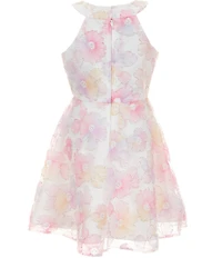 Rare Editions Big Girls Sleeveless Beaded Soutache-Floral-Embroidered A-Line Dress