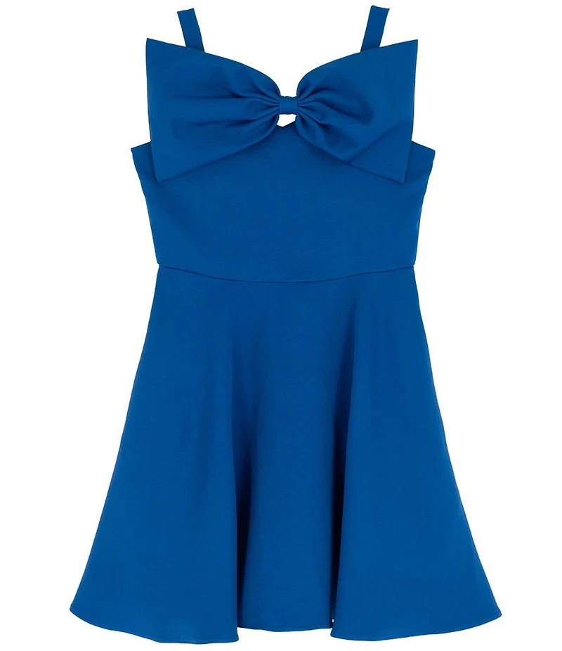 Rare Editions Big Girls Sleeveless Bow-Accented Fit-And-Flare Dress