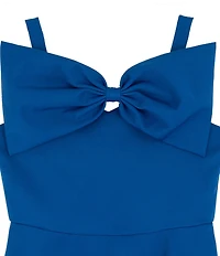 Rare Editions Big Girls Sleeveless Bow-Accented Fit-And-Flare Dress