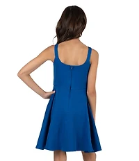 Rare Editions Big Girls Sleeveless Bow-Accented Fit-And-Flare Dress