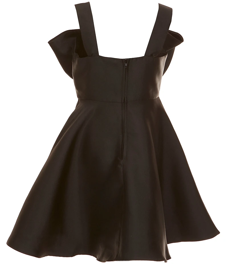 Rare Editions Big Girls Sleeveless Bow-Accented Mikado A-Line Dress