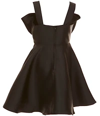 Rare Editions Big Girls Sleeveless Bow-Accented Mikado A-Line Dress