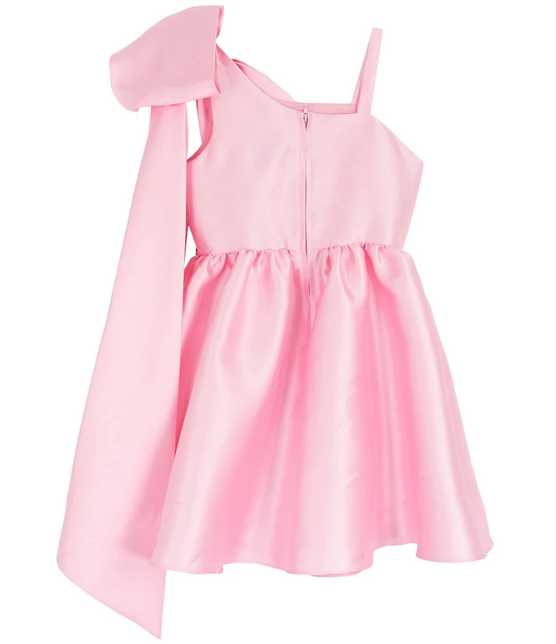 Rare Editions Big Girls Sleeveless Bow-Accented Mikado Fit-And-Flare Dress