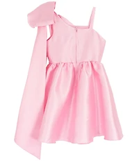 Rare Editions Big Girls Sleeveless Bow-Accented Mikado Fit-And-Flare Dress