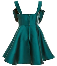 Rare Editions Big Girls Sleeveless Bow-Accented Mikado Fit-And-Flare Dress