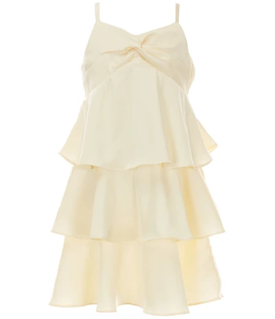 Rare Editions Big Girls Sleeveless Bow-Accented Satin Dress