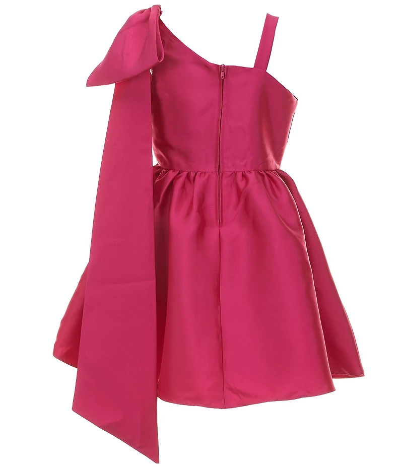 Rare Editions Big Girls Sleeveless Bow-Accented Satin Dress