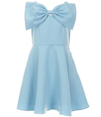Rare Editions Big Girls Sleeveless Bow-Accented Scuba-Knit Dress