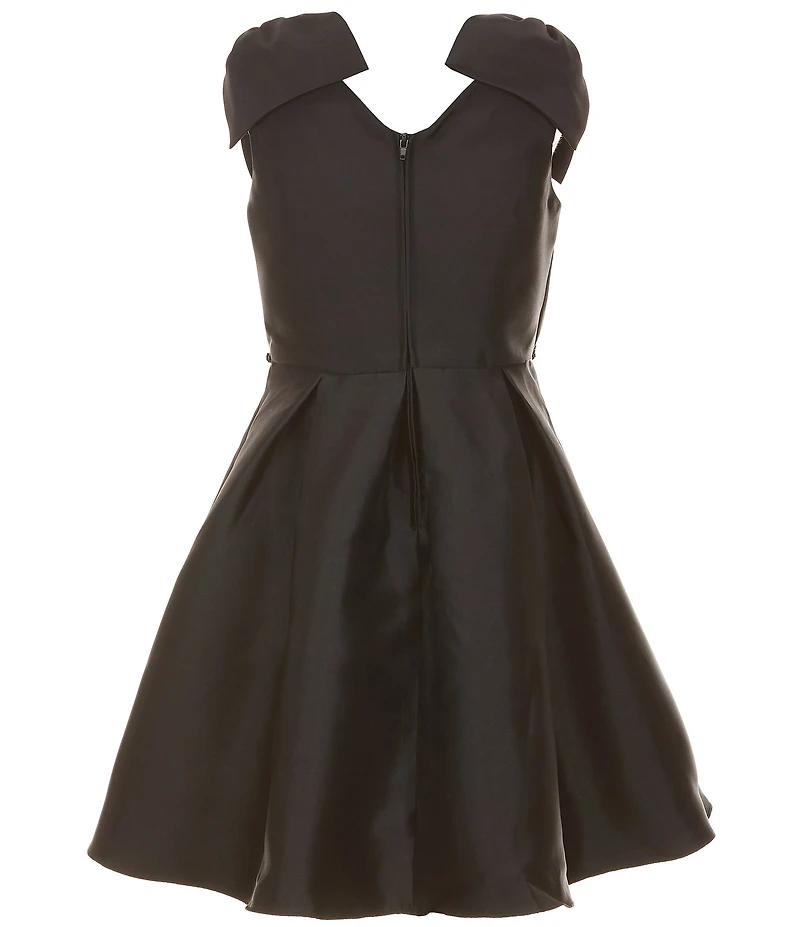 Rare Editions Big Girls Sleeveless Bow Accent Mikado Dress