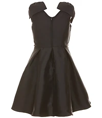 Rare Editions Big Girls Sleeveless Bow Accent Mikado Dress