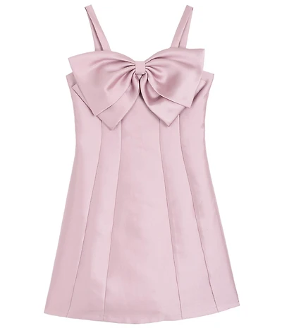 Rare Editions Big Girls Sleeveless Bow-Front Paneled Mikado A-Line Dress