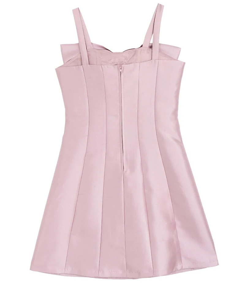 Rare Editions Big Girls Sleeveless Bow-Front Paneled Mikado A-Line Dress