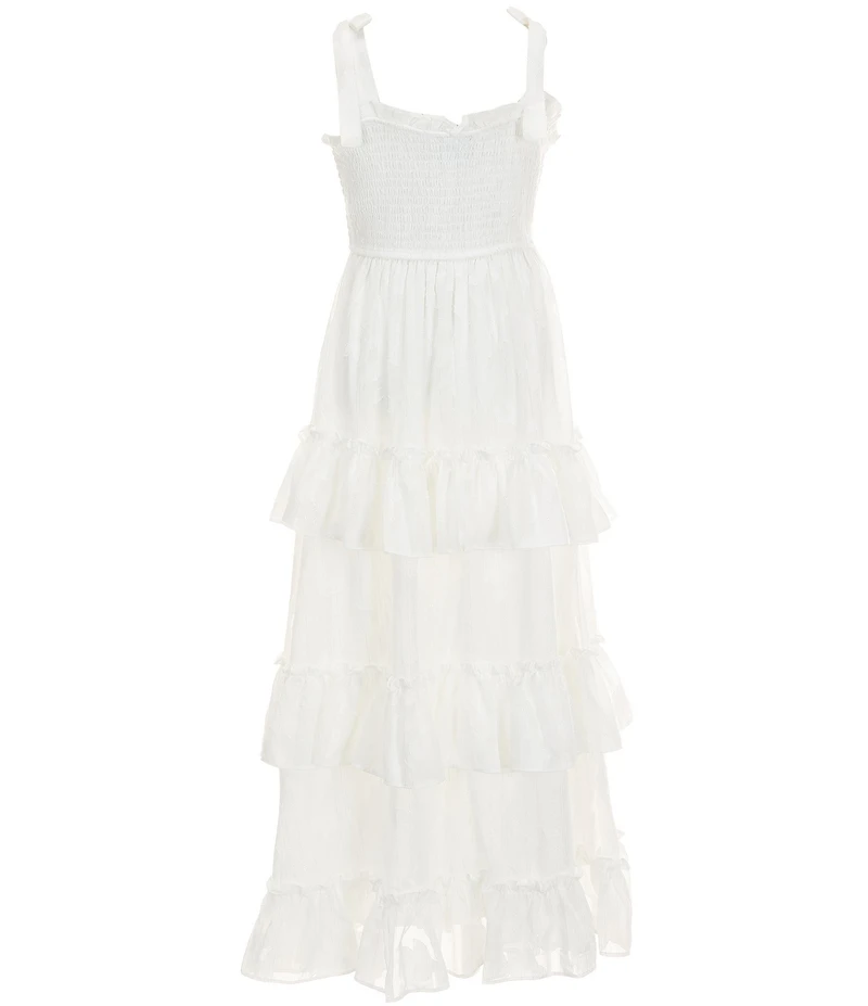 Rare Editions Big Girls Sleeveless Burnout Organza Ruffle-Tier Dress