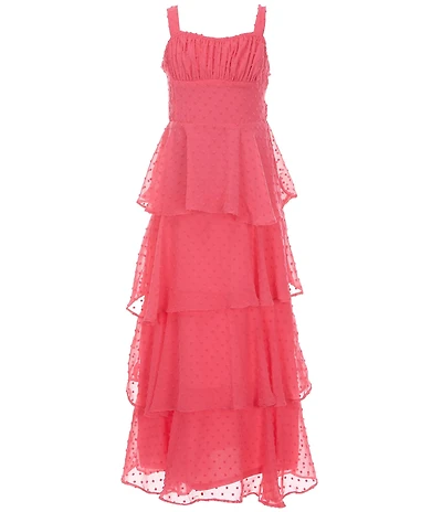 Rare Editions Big Girls Sleeveless Clip-Dot Chiffon Dress