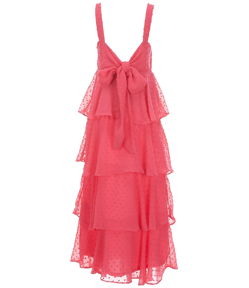 Rare Editions Big Girls Sleeveless Clip-Dot Chiffon Dress