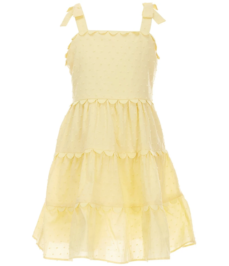 Rare Editions Big Girls Sleeveless Clip-Dot Tiered Dress