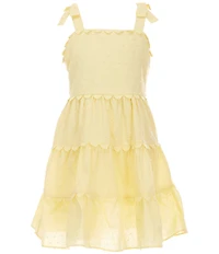 Rare Editions Big Girls Sleeveless Clip-Dot Tiered Dress