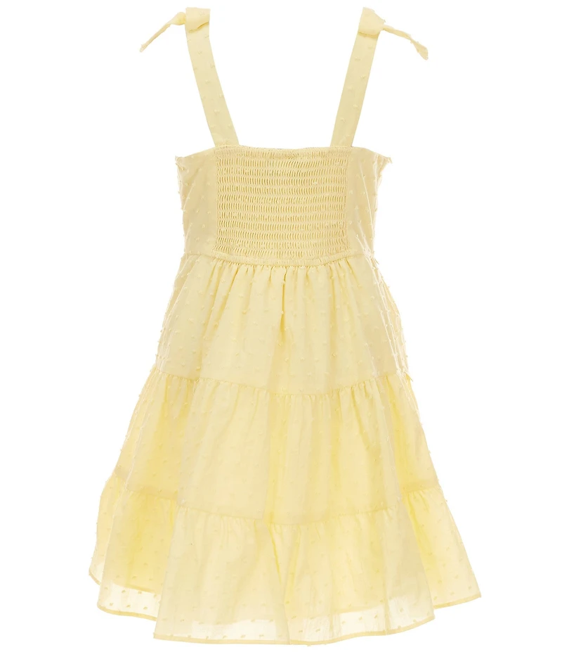 Rare Editions Big Girls Sleeveless Clip-Dot Tiered Dress