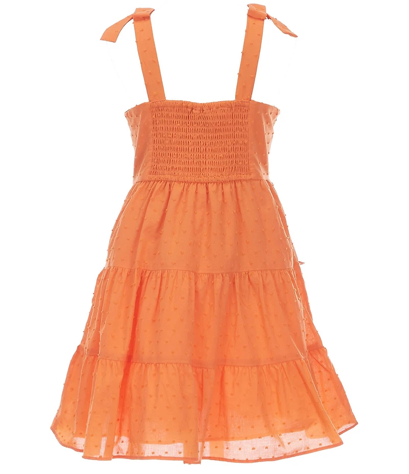 Rare Editions Big Girls Sleeveless Clip-Dot Tiered Dress